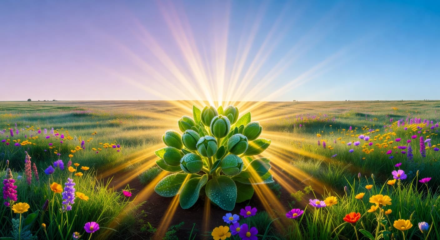 Vibrant green sativa buds with sunburst rays — best sativa strains for energy