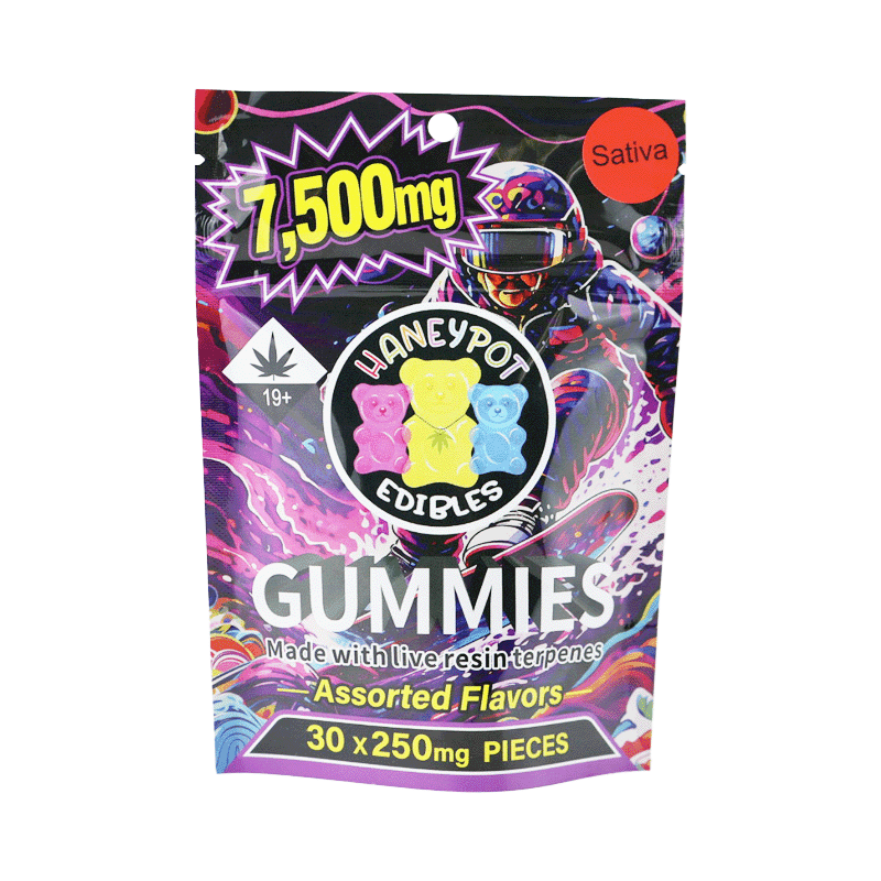 Haneypot Edibles Live Resin Terpene Gummies 7500mg indica