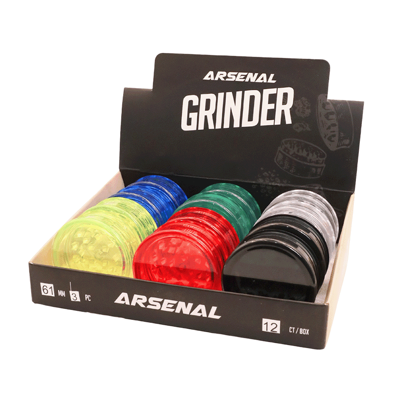 Arsenal Transparent 61mm 3-Pc Acrylic Grinder, Accessories — product photo