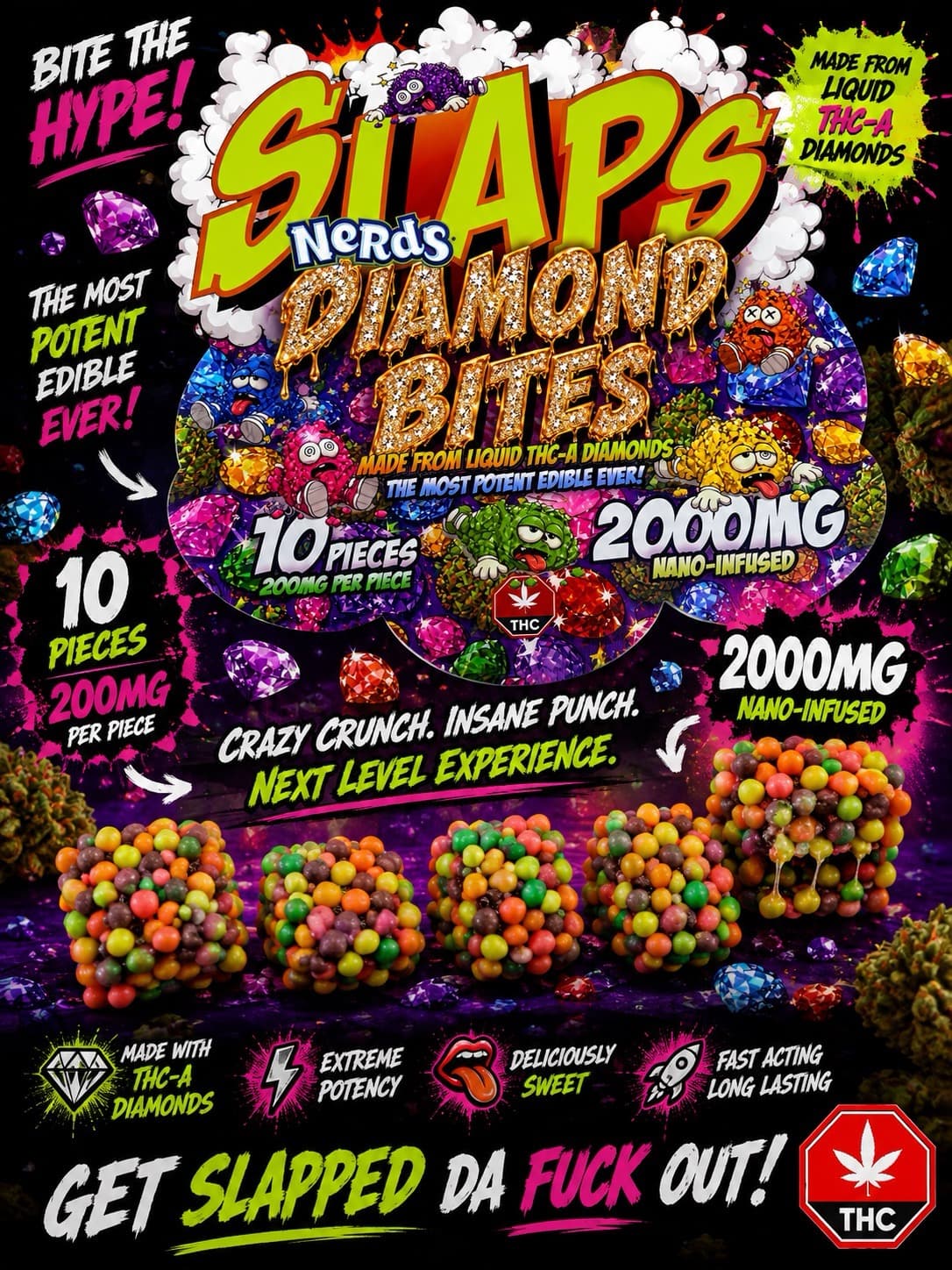 Slaps Nerds Diamond Bites 2000MG