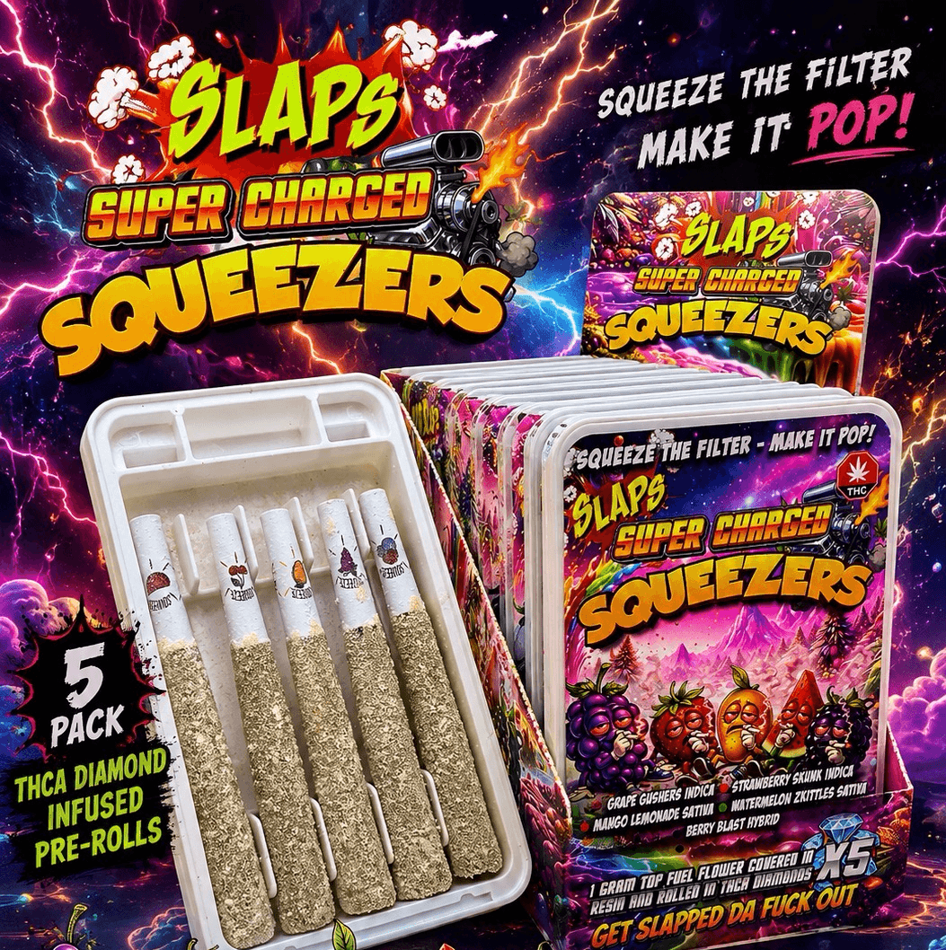 Slaps Super Charged Squeezers Infused Pre Rolls