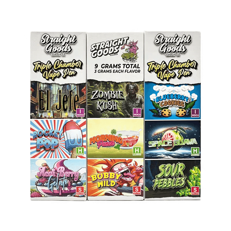 STRAIGHT GOODS Triple Chamber 9G Disposable THC Vape