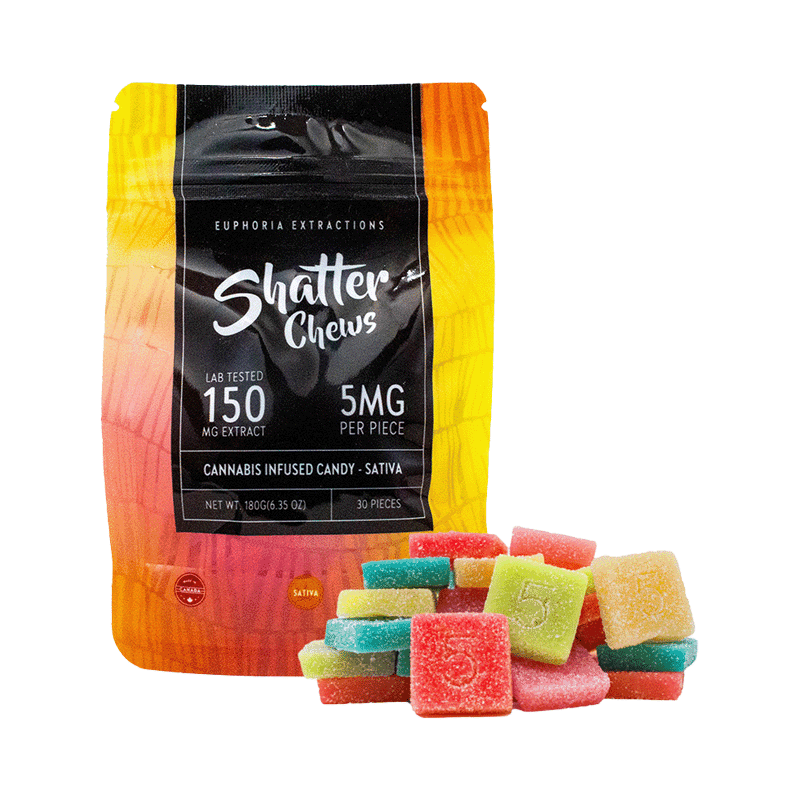 Euphoria Extractions Shatter Chews (150mg Party Pack / Sativa)