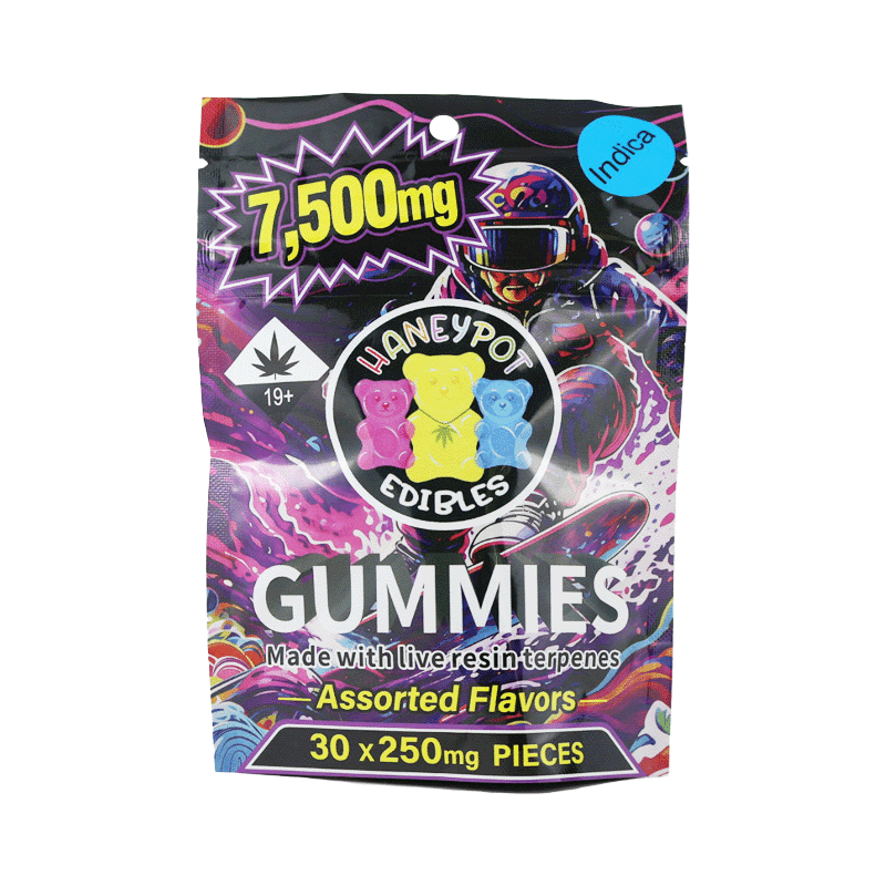 Haneypot Edibles Live Resin Terpene Gummies 7500mg (Indica)