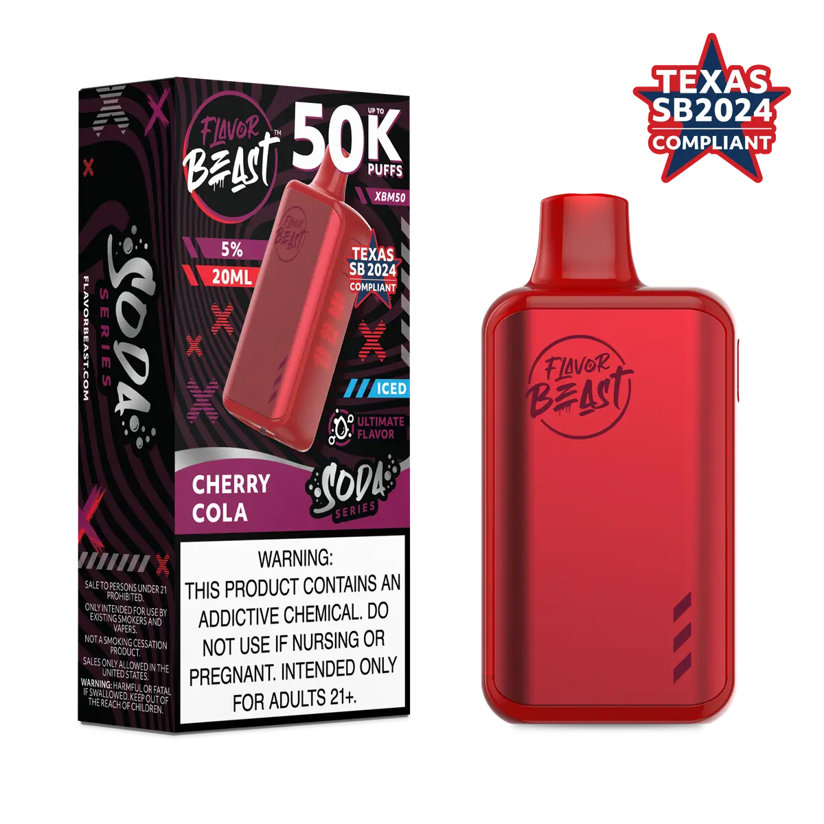 Flavor Beast Soda Series Vape 50k (Cherry Cola Iced)