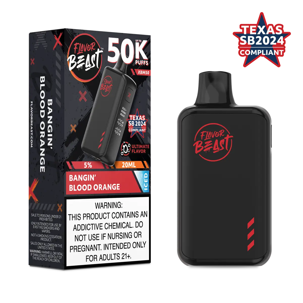 Flavor Beast XBM50 50K Vape (Bangin Blood Orange)