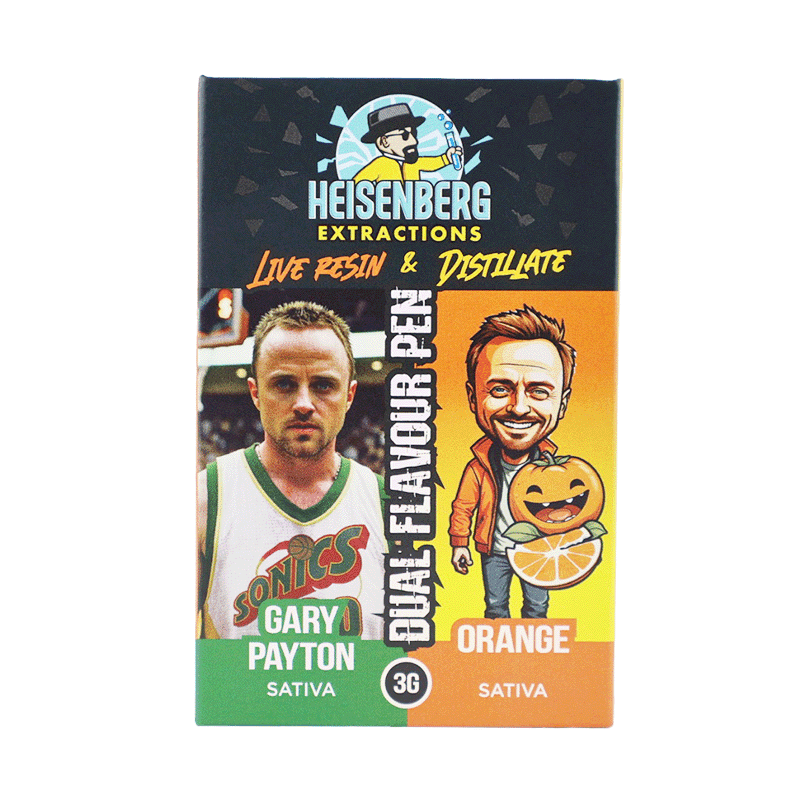 Heisenberg Extractions Live Resin Distillate Dual Flavour Vape 3g THC Vape (Gary Payton (S) + Orange (S))