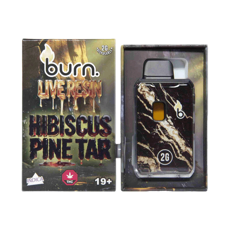 Burn 2 Gram Live Resin FSE Terped 2nd Gen Vape (Indica / Hibiscus Pine Tar)