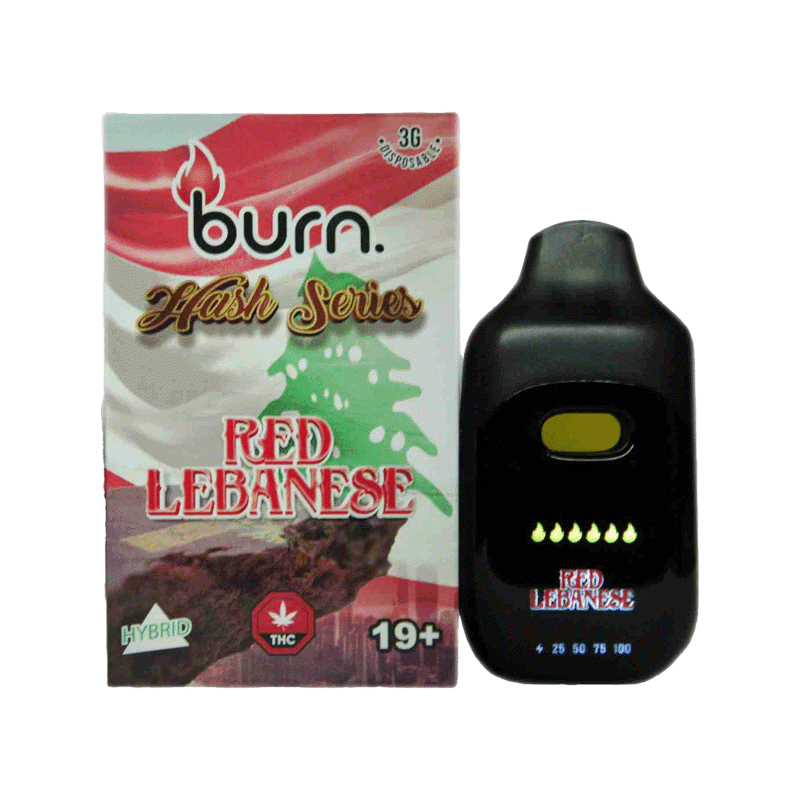 Burn 3g THC Disposable Vape (Hybrid / Red Lebanese)