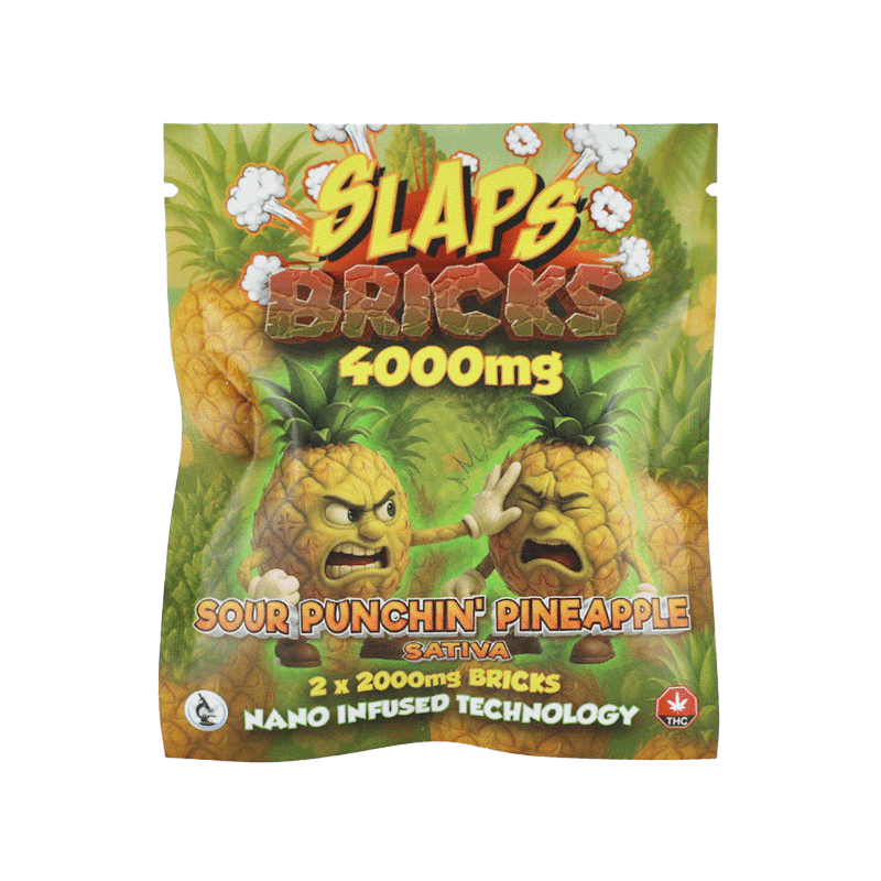 SLAPS Bricks 4000mg Nano-Infused THC Edibles (Sour Punchin Pineapple)