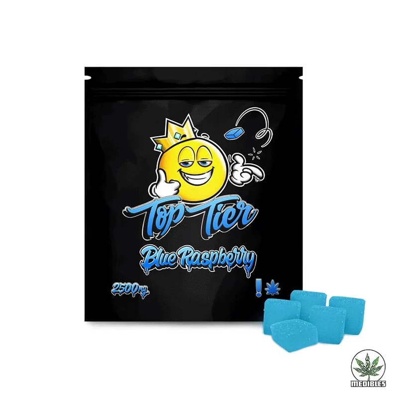 Top Tier Gummies 2500MG THC Blue Raspberry