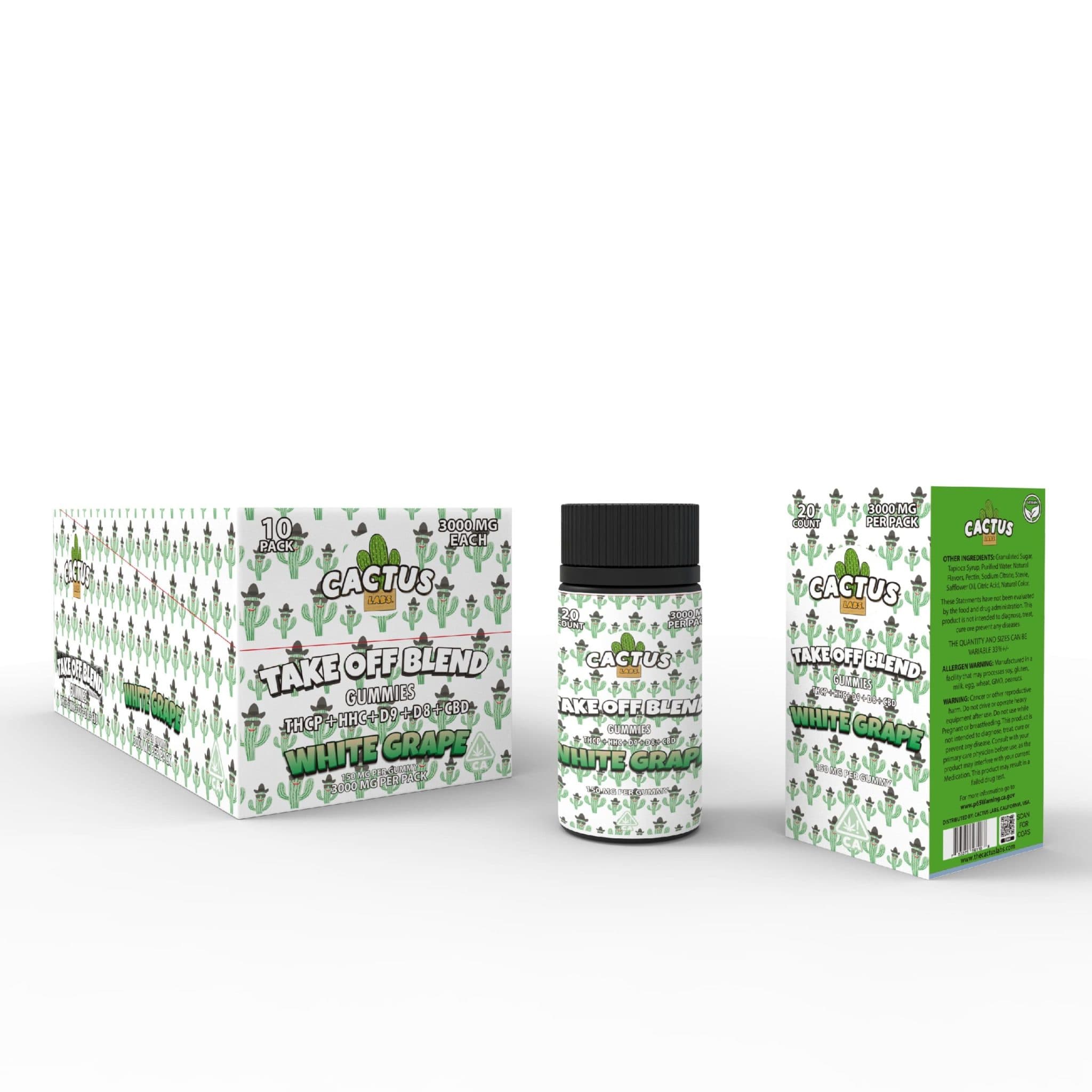 Cactus Labs Take Off Blend THC Gummies (White Grape)