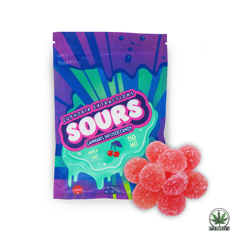 Euphoria Extractions Sours Cannabis Infused Gummies (Indica / Sour Cherry / 150mg)