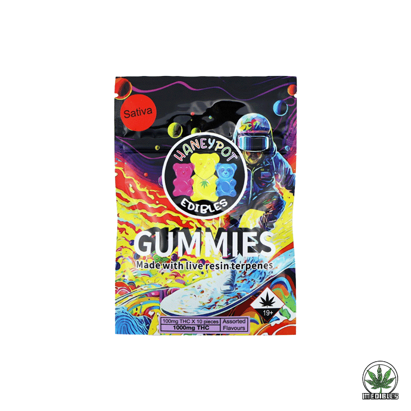 Haneypot Edibles Live Resin Terpene Gummies 1000mg Sativa