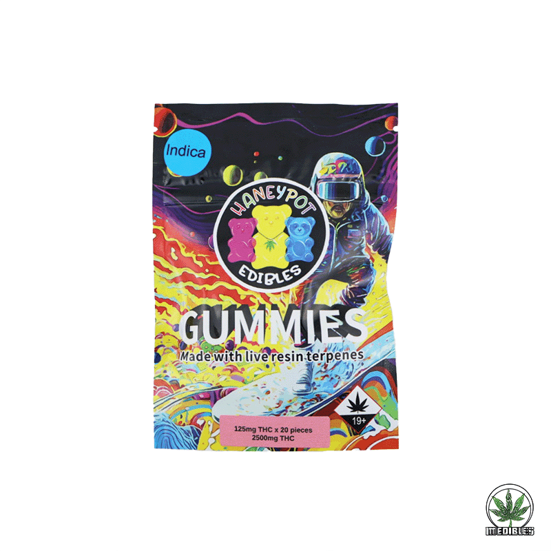 Haneypot Edibles Live Resin Terpene Gummies 2500mg Indica