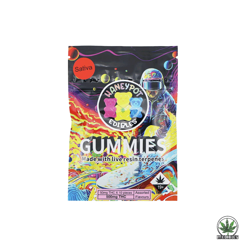 Haneypot Edibles Live Resin Terpene Gummies 500mg sativa