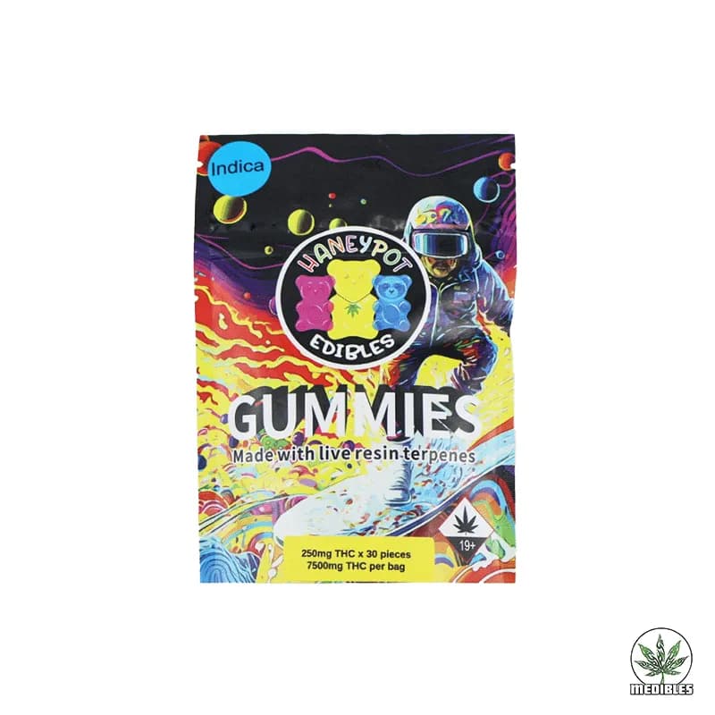 Haneypot Edibles Live Resin Terpene Gummies 7500mg indica