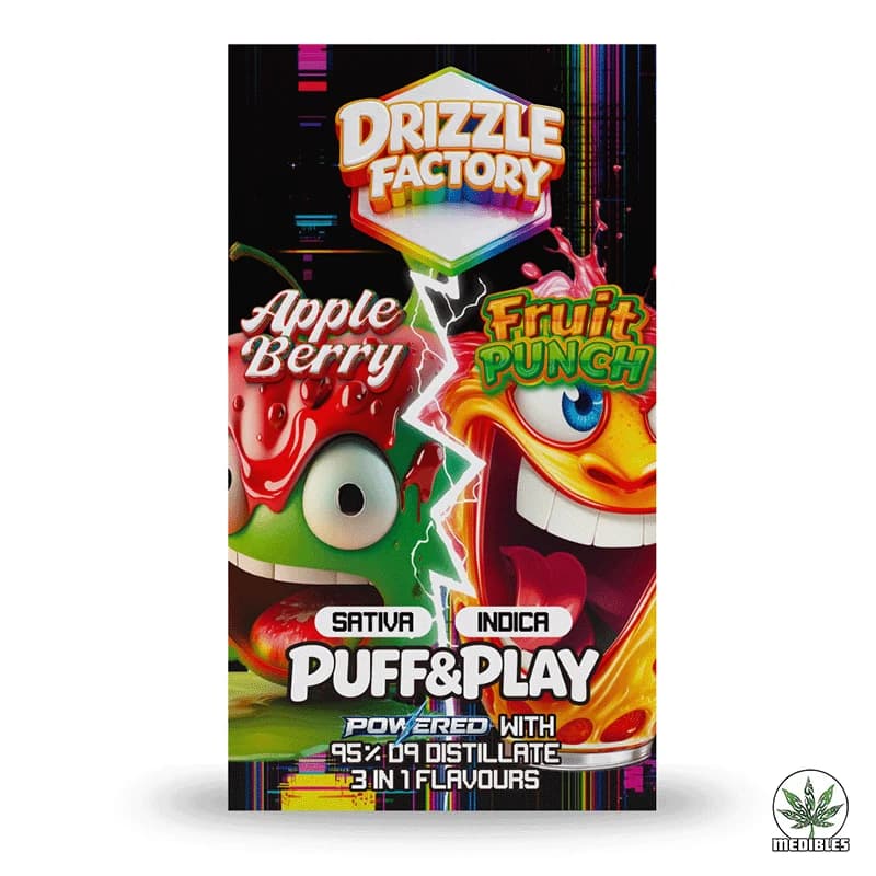 Drizzle Factory 6G Puff & Play Vapes - Apple Berry (S) + Fruit Punch (I)