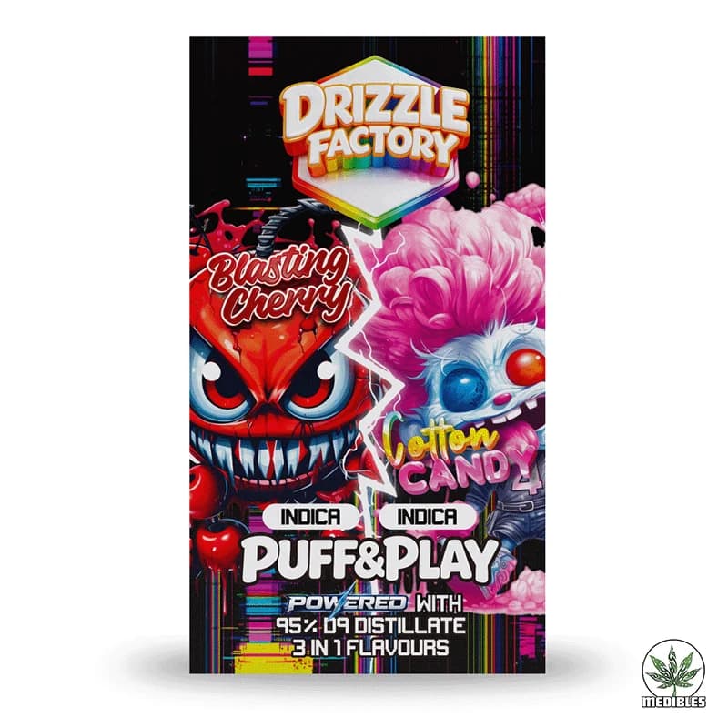 Drizzle Factory 6G Puff & Play Vapes (Blasting Cherry (I) + Cotton Candy (I))