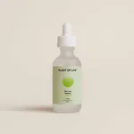 Frosted glass dropper bottle labeled “Plant of Life” THC-Free Organic CBD Oil with green circle design on a white background