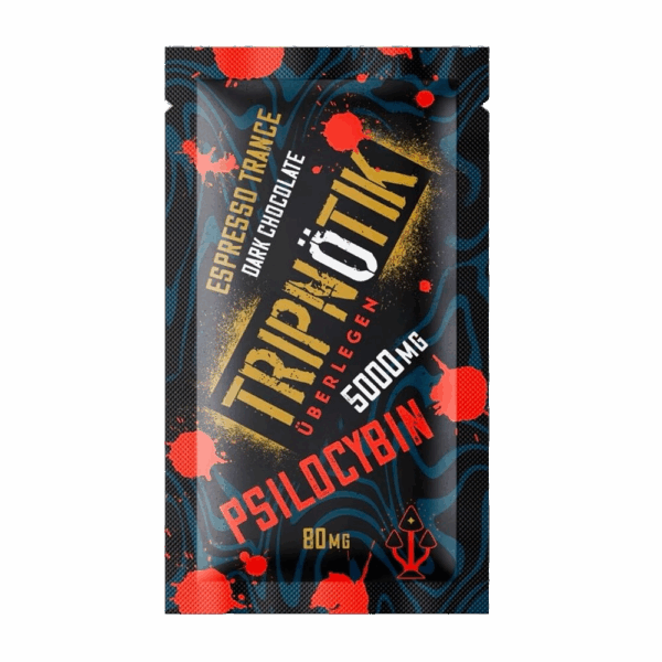 Tripnotik cannabis edible packaging featuring bold black and red design with psychedelic graphics.