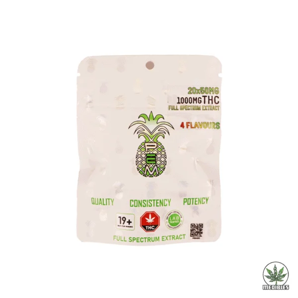 Pineapple Express Meds (PEM) Gummy 1000mg Front