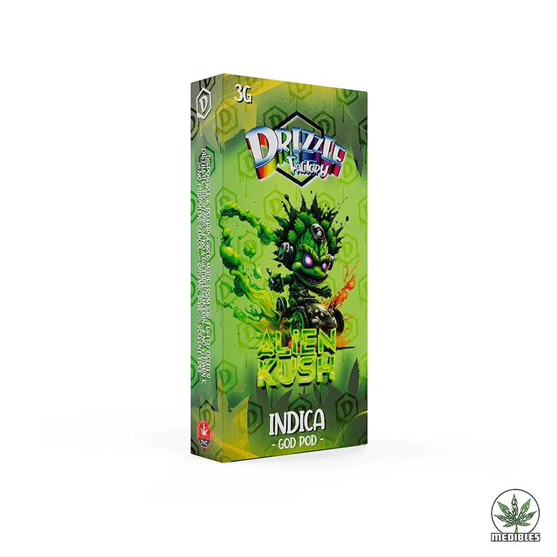 Drizzle Factory THC God Pod Vape 3G Pen Alien Kush