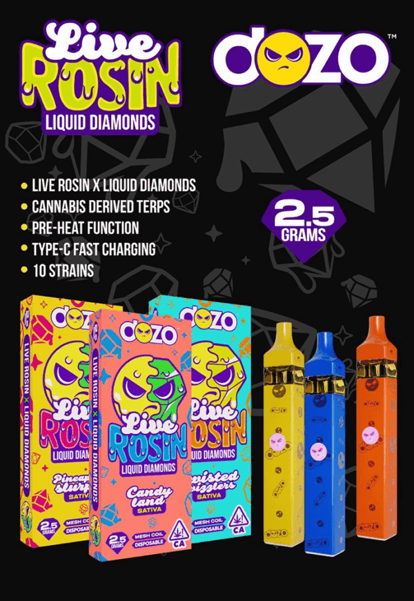 DOZO Live Rosin Liquid Diamond Disposable Vape