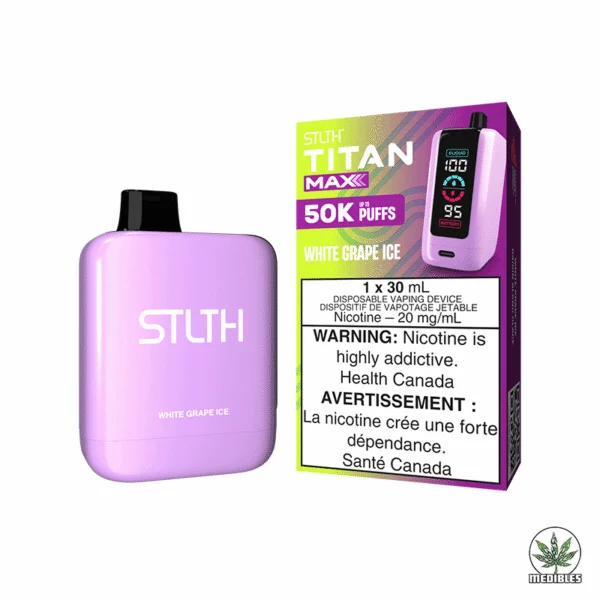 Stlth Titan Max Nicotine Vape White Grape Ice Box