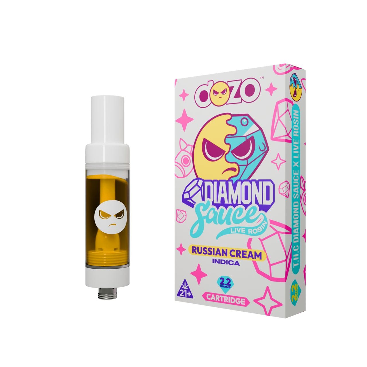 DOZO Diamond Sauce Live Rosin Cartridges 2.2g