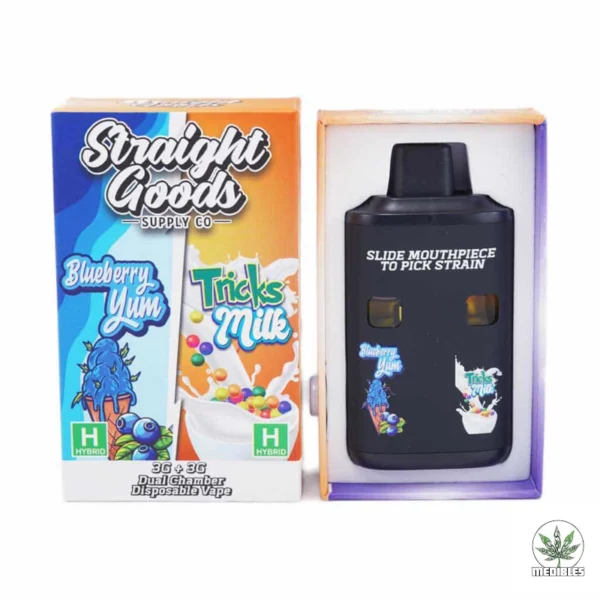 Straight Goods 6G Dual Chamber Vape Blueberry Yum + Tricks Milk