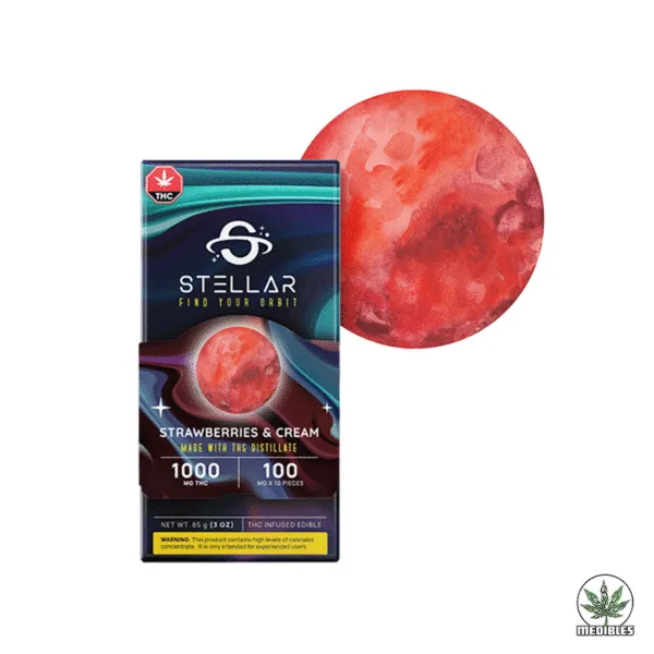 STELLAR THC Strawberries & Cream Bar 1000mg