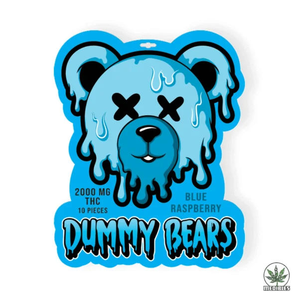 Dummy Bears THC Gummies Blue Raspberry 2000mg