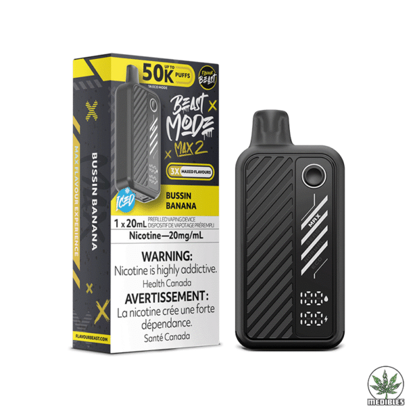 Flavour Beast Max 2 50k Nicotine Vape Bussin Banana Box