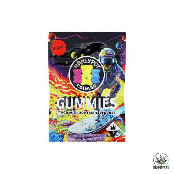 Haneypot Edibles Live Resin Terpene Gummies 1000mg Sativa