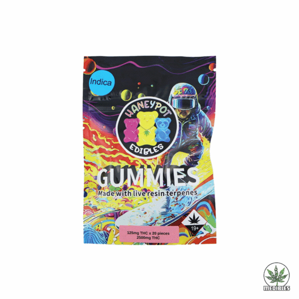 Haneypot Edibles Live Resin Terpene Gummies 2500mg Indica