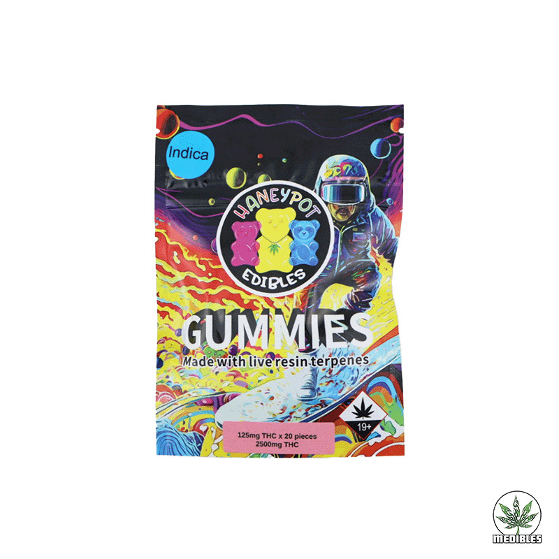 Haneypot Edibles Live Resin Terpene Gummies 2500mg Indica
