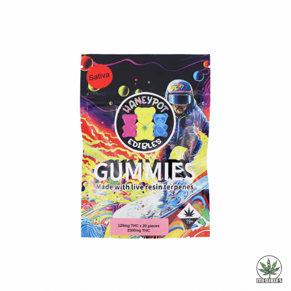 Haneypot Edibles Live Resin Terpene Gummies 2500mg Sativa