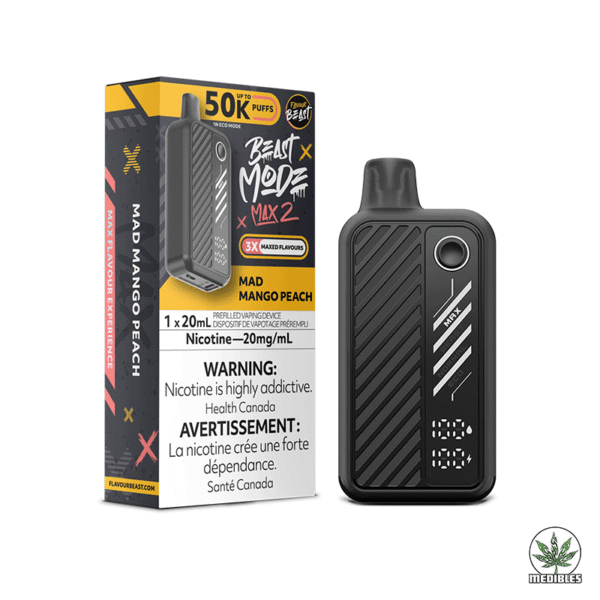 Flavour Beast Max 2 50k Nicotine Vape Mad Mango Peach Box