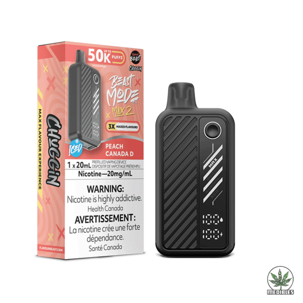 Flavour Beast Max 2 50k Nicotine Vape Peach Canada D Box