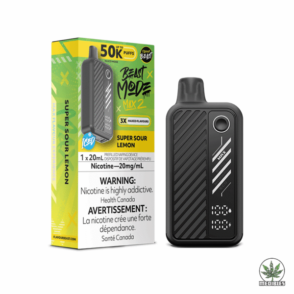 Flavour Beast Max 2 50k Nicotine Vape Super Sour Lemon Box