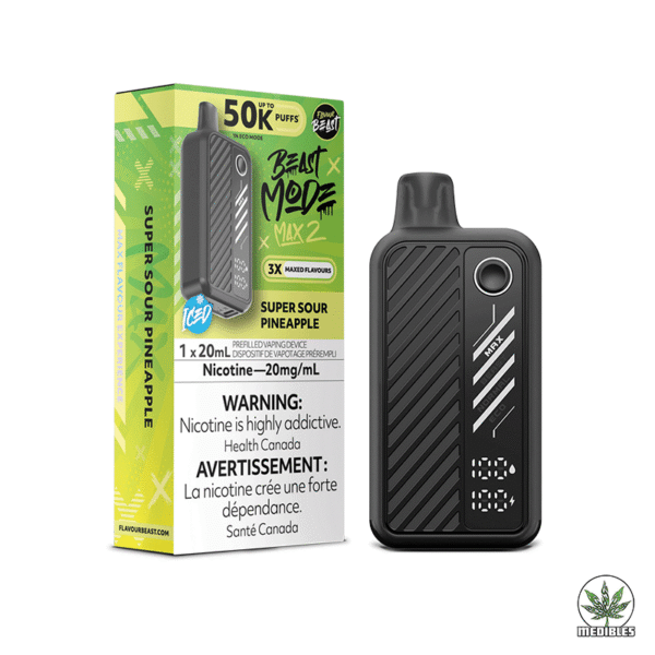 Flavour Beast Max 2 50k Nicotine Vape Super Sour Pineapple Box