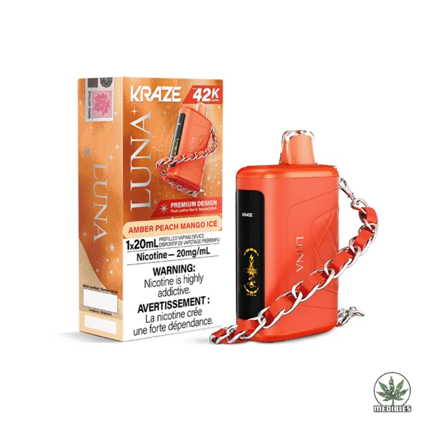 Kraze Luna 42k Disposable Vape Box Amber Peach Mango Ice