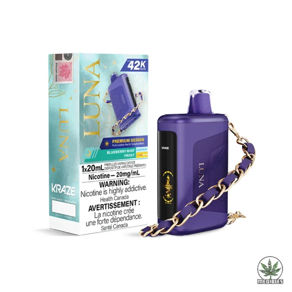 Kraze Luna 42k Disposable Vape Box Blueberry Mint Frost