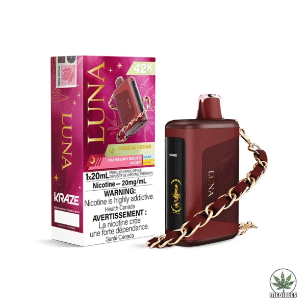 Kraze Luna 42k Disposable Vape Box Cranberry Mojito Frost