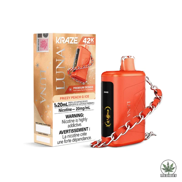 Kraze Luna 42k Disposable Vape Box Frizzy Peach G Ice