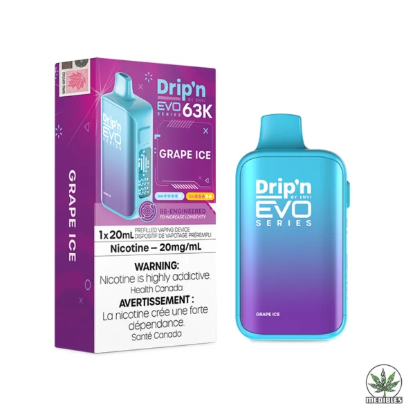 Drip'N EVO 63K Disposable Vape Box Grape Ice