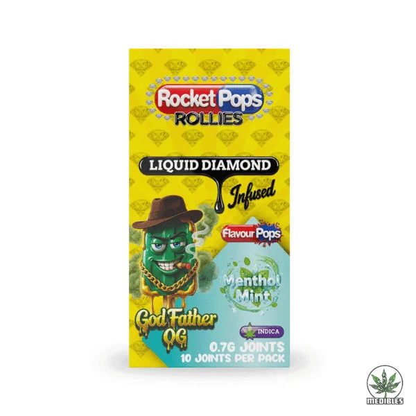 Rocket Pop Liquid Diamond Infused Joint Pack Godfather OG Menthol Mint