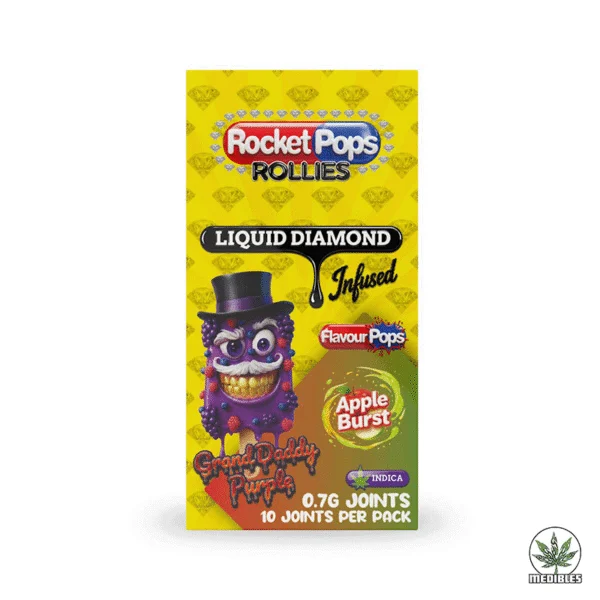 Rocket Pop Liquid Diamond Infused Joint Pack Grand Daddy Purple Apple Burst