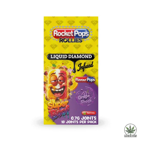 Rocket Pop Liquid Diamond Infused Joint Pack Super Boof Grape Shock
